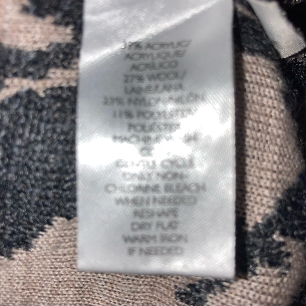 Loft Sweater Wool Blend Knit Dress Long Sleeve Crew Neck Textured M Tan Gray - Picture 7 of 7